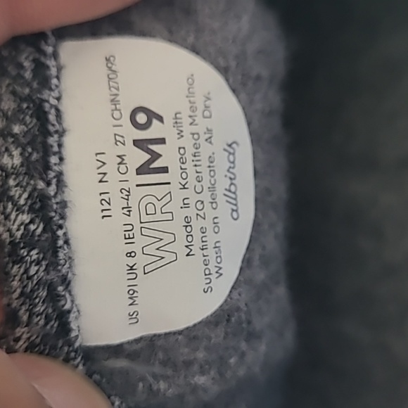 Allbirds Wool Runner Gray Color Running Shoes Size 9 Men's - Picture 8 of 8